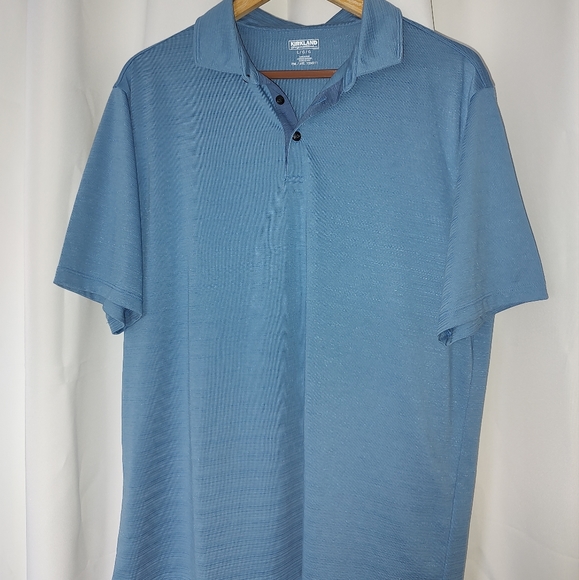 Kirkland Signature Other - Kirkland Light Blue Short Sleeve 3 Button Golf Polo 7554211 Size Large